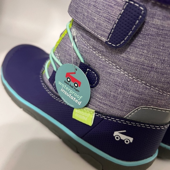 3M Thinsulate Purple and Green Kids Snow Boots - Picture 4 of 8